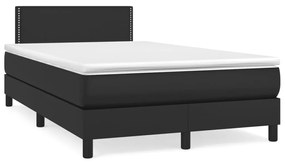 vidaXL Cama boxspring com colchão 120x190 cm couro artificial preto