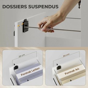 Bloco Gavetas de Arrumação de Escritório Móvel com 2 Gavetas, 40 x 40 x 54,1 cm, Formato Compacto, Branco