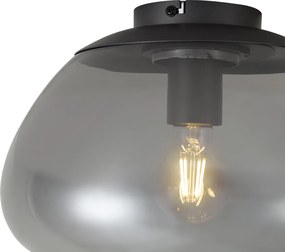 Candeeiro de Teto de Design Gunmetal com Vidro Fumê - Giselle
