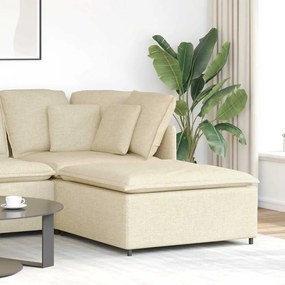 vidaXL Sofá Modular Pufe Módulo Creme 100x100x48 cm