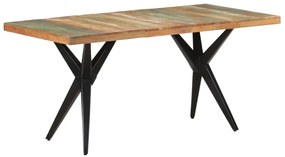 vidaXL Mesa de jantar 160x80x76 cm madeira recuperada maciça