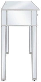 Mesa consola espelhada em MDF e vidro 106,5x38x76,5 cm