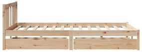 Cama sem colchão 135x190 cm madeira de pinho maciça