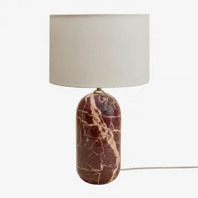 Candeeiro De Mesa Em Pedra Natural Yalvira Glendas Brancas De Ø30 Cm - ↑20 Cm & Mármore Vermelho Cherry Gold - Sklum