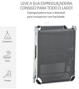 Espreguiçadeira de Jardim Dobrável com Apoio para a Cabeça Removível e