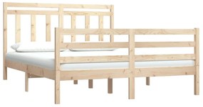 Estrutura de cama 140x190 cm madeira maciça