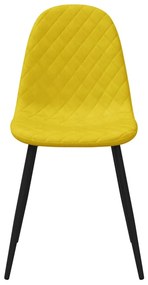 Cadeiras de jantar 2 pcs veludo amarelo mostarda