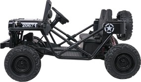 Jipe elétrico para Crianças 2V 4x4 STAR Veículo Militar STAR, Rodas de espuma EVA, Controle remoto Preto