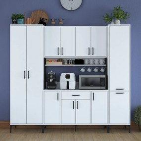 Armário Multiuso JE132 – Branco – 220x198,6x40 cm