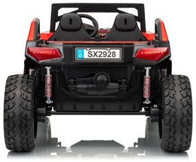 Buggy elétrico para Crianças 24V 2 Lugares RTR Monster Speed ​​4x4, Rodas Espuma EVA, assento couro ecológico Vermelho