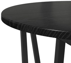 Mesa de Apoio vidaXL 2 pcs Preto Carvalho Madeira Engenharia e Metal