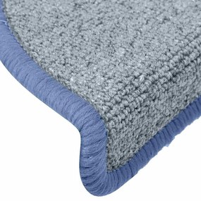 Tapetes de escada 30 pcs 65x24x4 cm cinzento-claro e azul