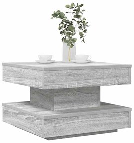 Mesa de centro rotativa a 360 graus 50x50x34,5 cm sonoma cinza