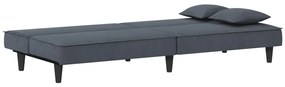 Sofá-cama veludo cinzento-escuro