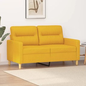 vidaXL Sofá de 2 lugares 120 cm tecido amarelo-claro