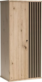 Roupeiro Venmava 100, Carvalho Artisan, Preto, 191x86x58cm, 69 kg, Portas para roupeiro: Com dobradiças, Número de prateleiras: 4, Número de prateleiras: 4