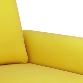 Sofá de 2 lugares veludo 140 cm amarelo