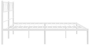 Estrutura de cama com cabeceira 160x200 cm metal branco