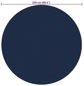 Película p/ piscina PE solar flutuante 250 cm preto e azul