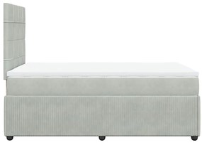 Cama boxspring com colchão 120x190 cm veludo cinzento-claro