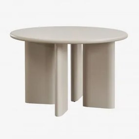 Mesa De Jantar Redonda Ø120 Cm Em Mdf Loulou Tapioca Bege - Sklum