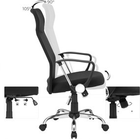 Cadeira de escritório em de tecido de malha 63 x 63 x (110-120) cm preta