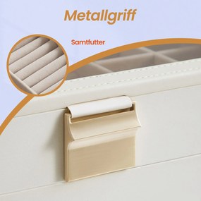 Caixa para joias empilhável com 4 níveis 17 x 28 x 18,3 cm Branco