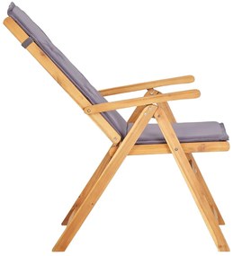 Cadeiras jardim reclináveis 2pcs madeira acácia maciça castanho