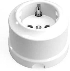 Schuko porcelain wall socket - White