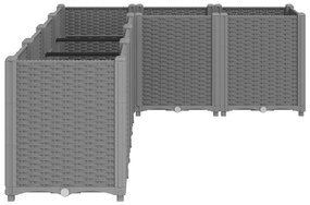 Vaso/floreira 160x120x53 cm PP cinzento-claro