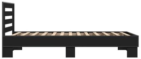 Estrutura de cama 75x190 cm derivados de madeira e metal preto
