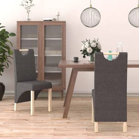vidaXL Cadeiras de jantar 2 pcs tecido cinzento-escuro