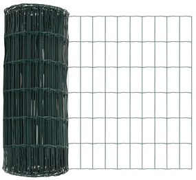 Cerca Euro com 13 Postes de Espeto 0.8x25 m Aço Galvanizado Verde