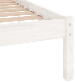 Estrutura cama pequena casal 120x190 cm pinho maciço branco