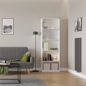 Estante “Lumi” — 64x26x182 cm — Design Moderno em Branco com Prateleir