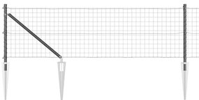 Cerca Euro com 7 Postes de Espinho 0,4 x 10 m em Aço Galvanizado Cinza