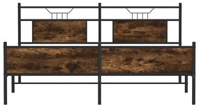 Estrutura de cama sem colchão 183x213cm metal carvalho fumado