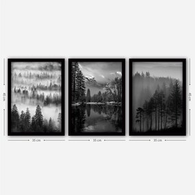 Pintura Decorativa com Moldura 3SC07 – Multicolor – 35 x 45 cm (Conjun