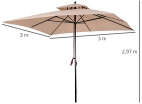Chapéu de Sol de Aço com Teto Duplo Chapéu de Sol com Sistema de Polia