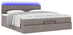 Estrutura de cama otomana com colchão tecido cinzento 160x200cm