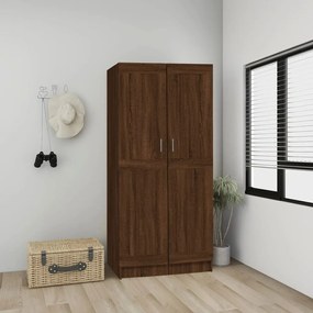 826640 vidaXL Roupeiro 82,5x51,5x180cm derivados de madeira carvalho castanho