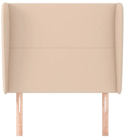 Cabeceira cama c/ abas couro artif. 83x23x118/128 cm cappuccino