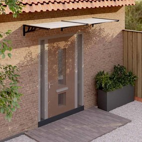 Toldo para porta 239x90 cm policarbonato preto/transparente
