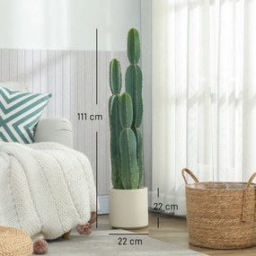 Cacto Artificial, 25 x 25 x 111 cm, Grande Realismo, Verde