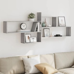 vidaXL Prateleira parede 167,5x18x68 cm deriv. madeira cinzento sonoma