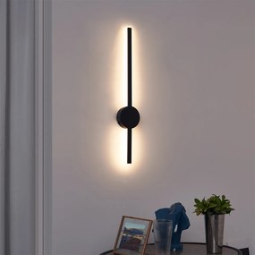Candeeiro de parede moderno preto 60cm incl. LED - Clockwise