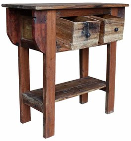 Mesa consola 80x35x80 cm mistura de madeiras recicladas