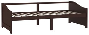 Sofá-cama de 3 lugares 90x200 cm pinho maciço castanho-escuro