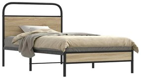 Estrutura cama s/ colchão derivados de madeira carvalho fumado