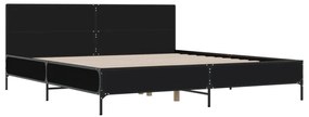 Estrutura de cama 180x200 cm derivados de madeira/metal preto
